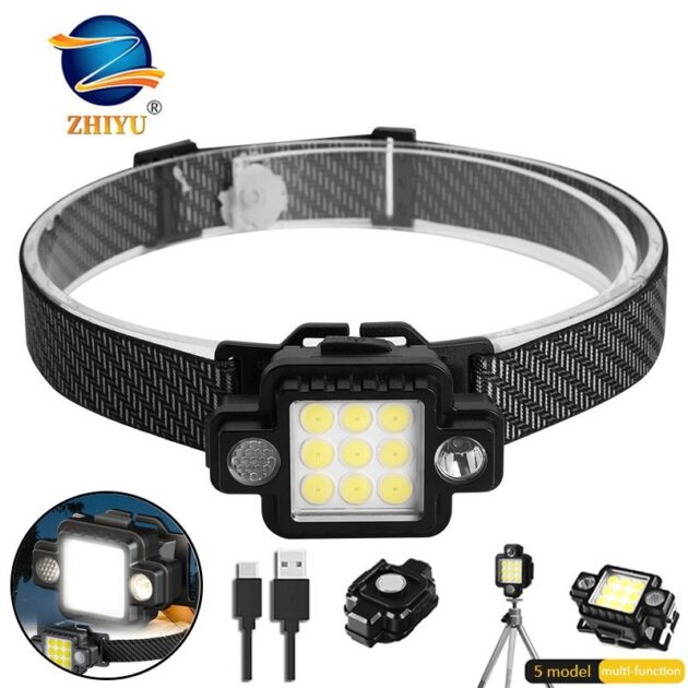 مصباح رأس مغناطيسي يعمل...