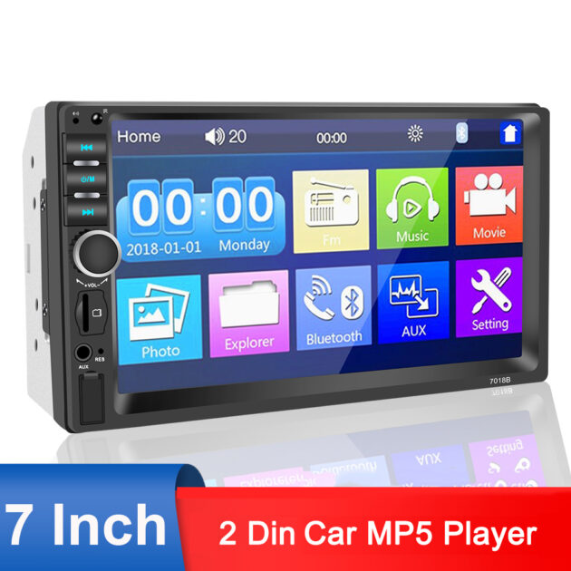 dvd mp5 auto radio écran tactile 7 pouce bleutooth. usb aux .card sd. standard