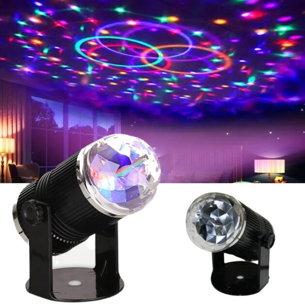 Projecteur boule cristal Rotative...