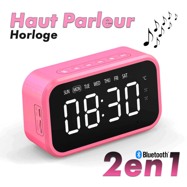 réveil intelligente sans fil bluetooth haut parleur led fm,aux ,tf