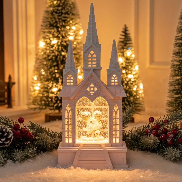 Château à neige lumineux...