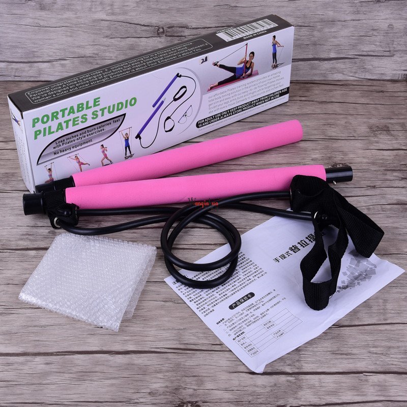 قضيب بيلاتس محمول مزود بشريط مقاومة قابل للتعديل - الصورة 3