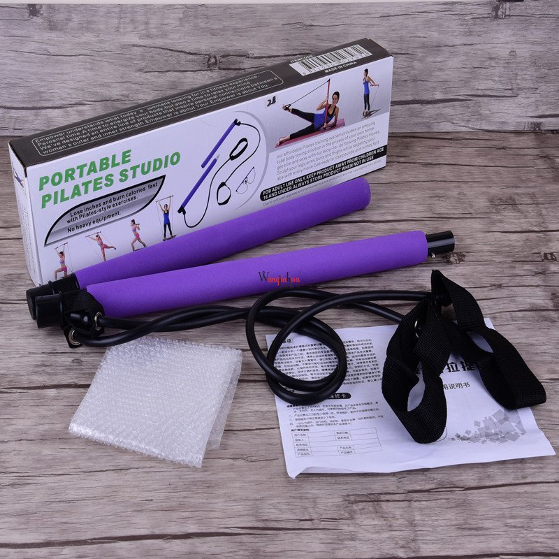 قضيب بيلاتس محمول مزود بشريط مقاومة قابل للتعديل - الصورة 2