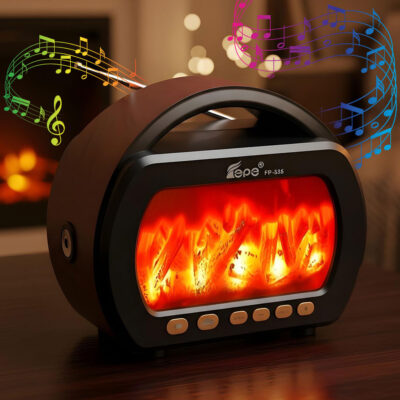 Haut Parleur Bluetooth sans fil Motif Flamme Style Rétro FP-535 – مكبر صوت بلوتوث
