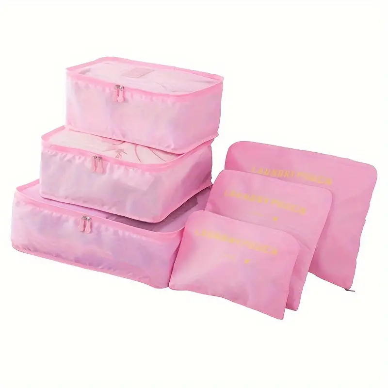 مجموعة من 6 أكياس تخزين مكعبة الشكل لأكياس غسيل - الصورة 3