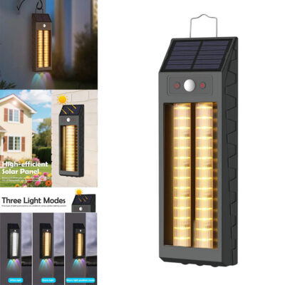 Lanterne Murale Solaire avec Lumière Colorées et Détecteur de Mouvements – مصباح خارجي يعمل بالطاقة الشمسية