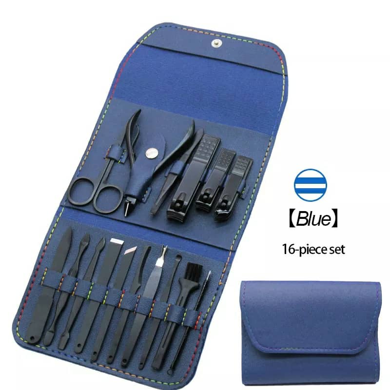 Ensembles 16 pcs de coupe-ongles professionnels en acier inoxydable