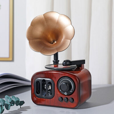 Boîte à musique rétro en bois, phonographe pour maison, Table classique