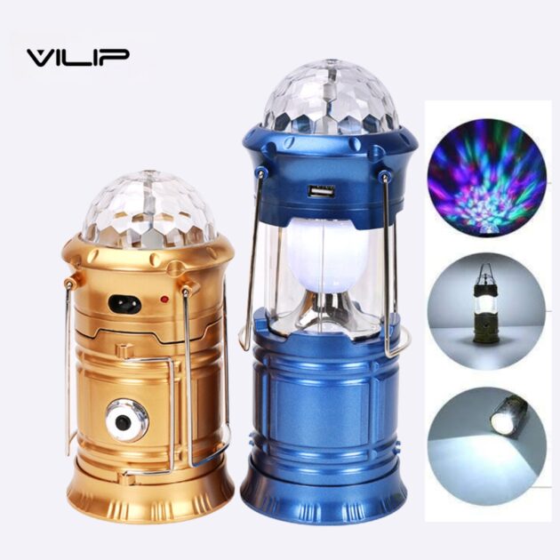 camping light lantern 3in1 multi fonction rechargeable lamp ,torch ,disco ball rotatif