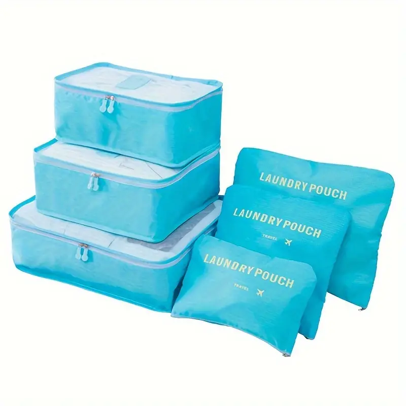 مجموعة من 6 أكياس تخزين مكعبة الشكل لأكياس غسيل - الصورة 7