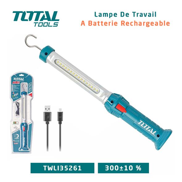 lampe de travail total rechargeable avec base magnétique twl3606li