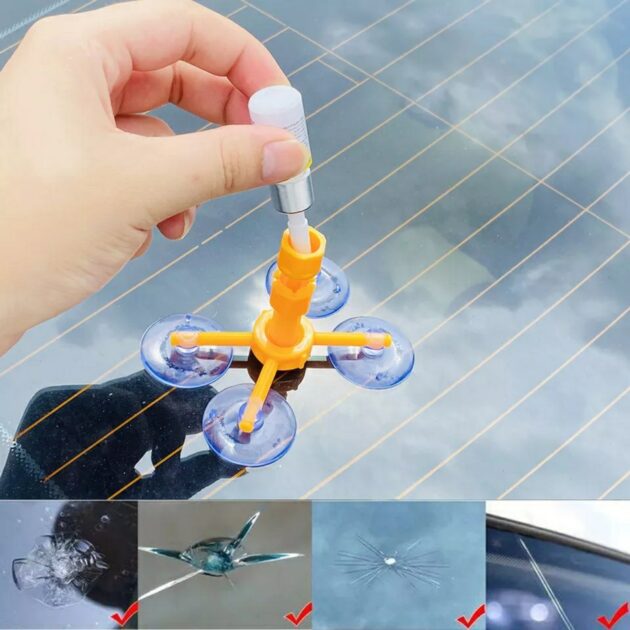 kit de réparation de verre fissuré pare brise de voiture