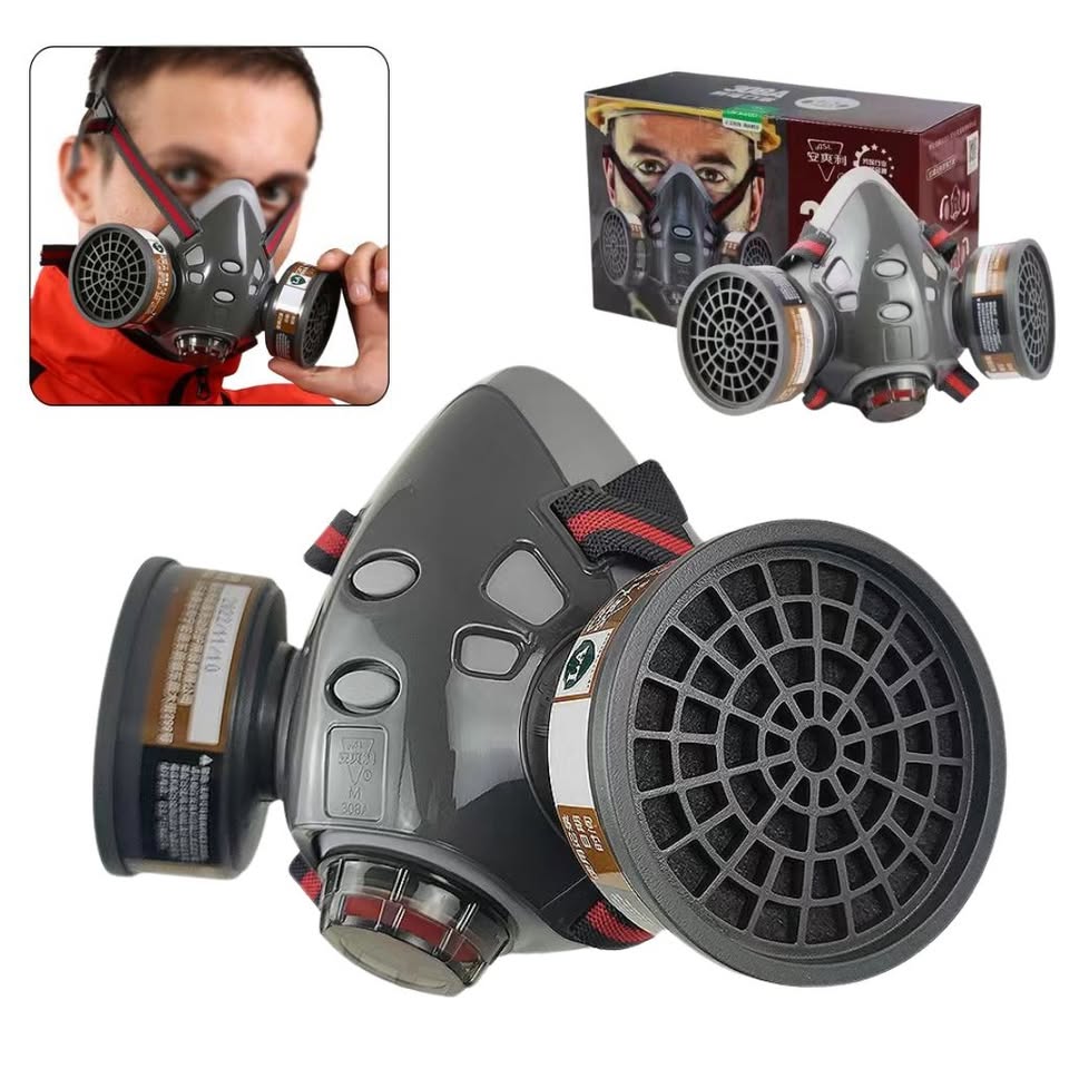 Masque de protection gaz avec 2 filtres au gel de silice – قناع تنفس للحرفيين - الصورة 6