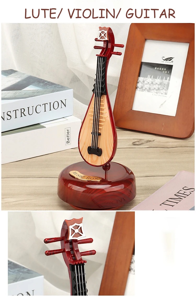 Mini instrument de musique rétro OUD, boîte à musique Décoration - الصورة 3