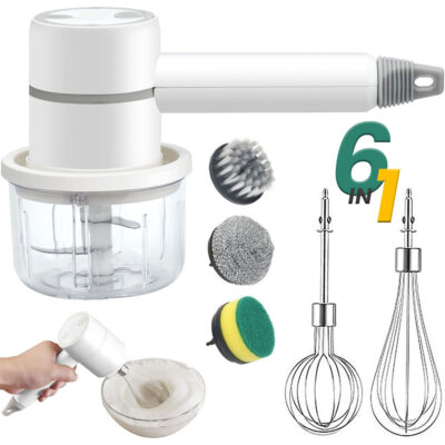 Batteur de Cuisine 6en1 Multifonction avec Plusieurs Têtes – جهاز تحضير الطعام وفرشاة تنظيف