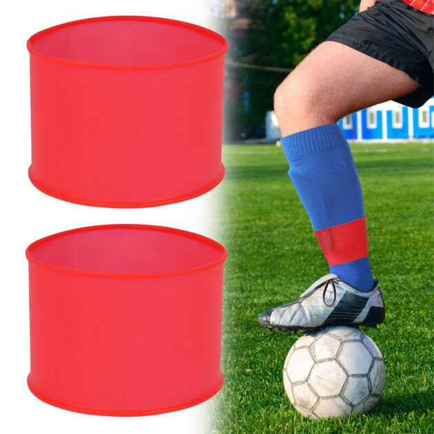 bandes de maintien pour jambières de football en silicone 2pcs