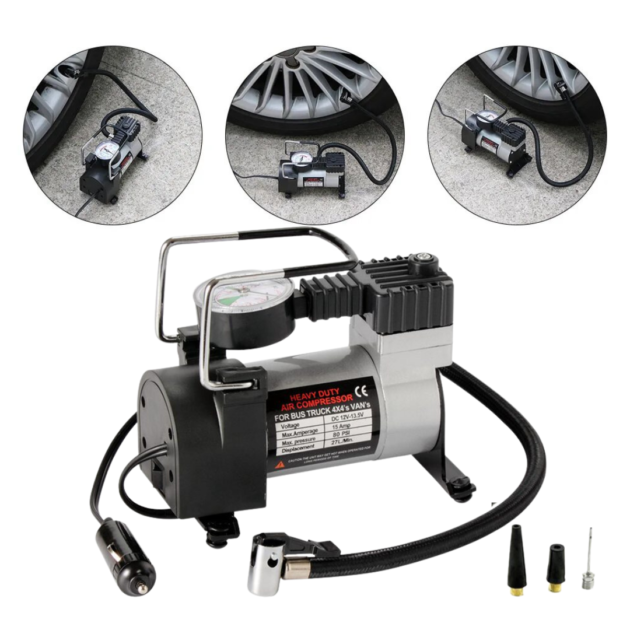 air compresseur et gonfleur de pneu dc 12v prise allume ci gare