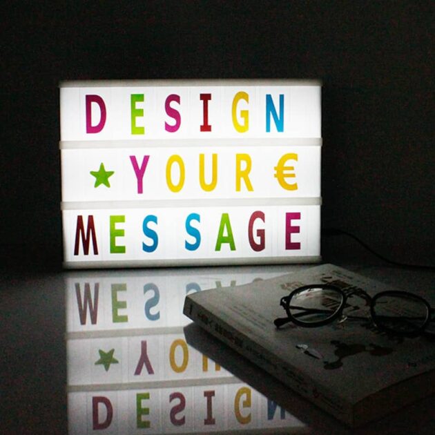 light box led message coloré