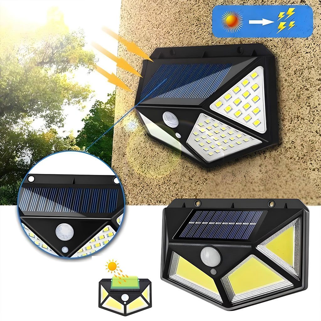 lampe solaire d'extérieur à 158 led avec détecteur de mouvement imperméable 3 modes d'éclairage idéal pour un jardin
