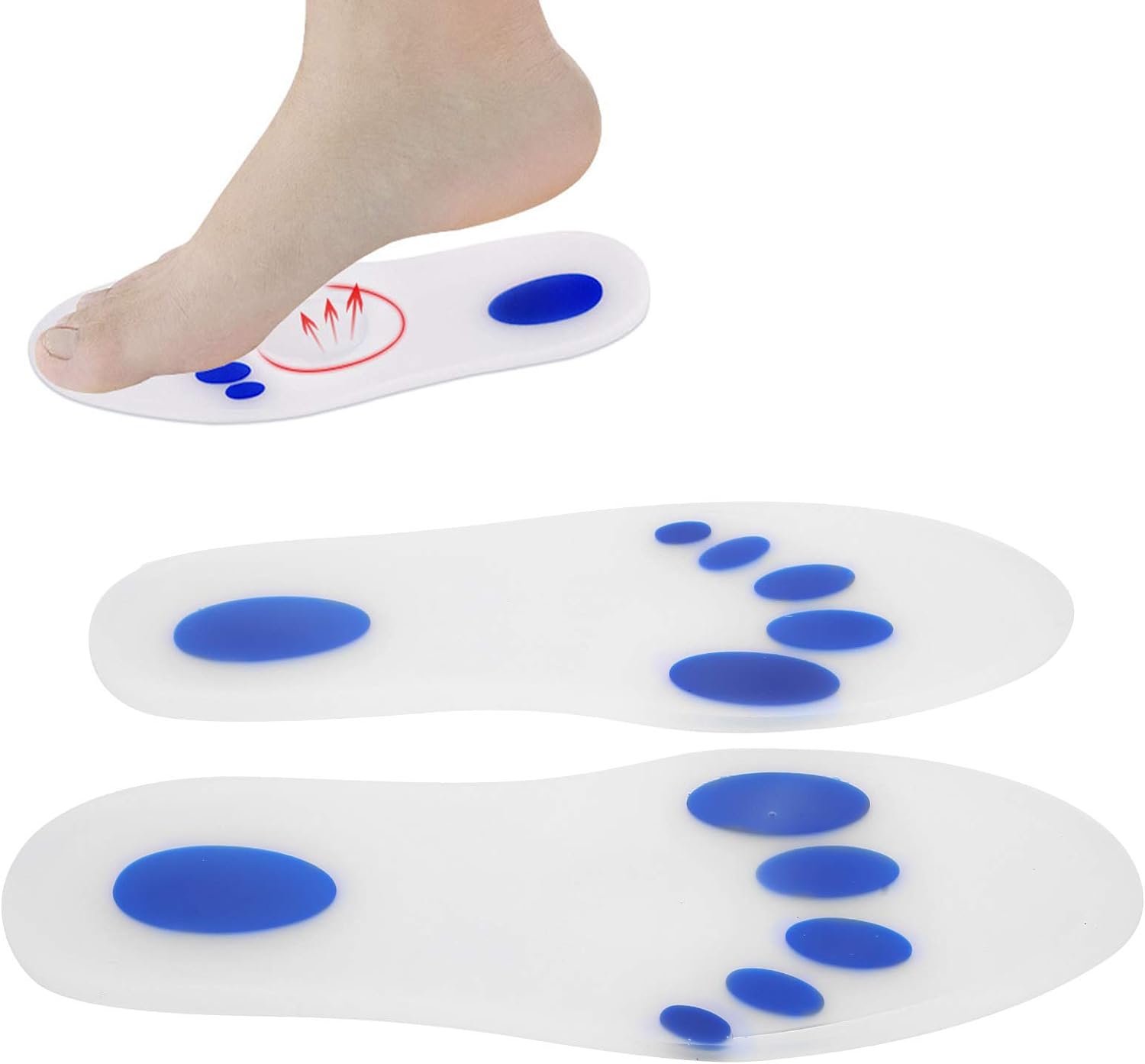 Paire de semelles en silicone souple coussinet complet pour les pieds - الصورة 5