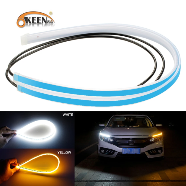 feux de jour led et clignotant 2pcs pour phares de voiture 60cm