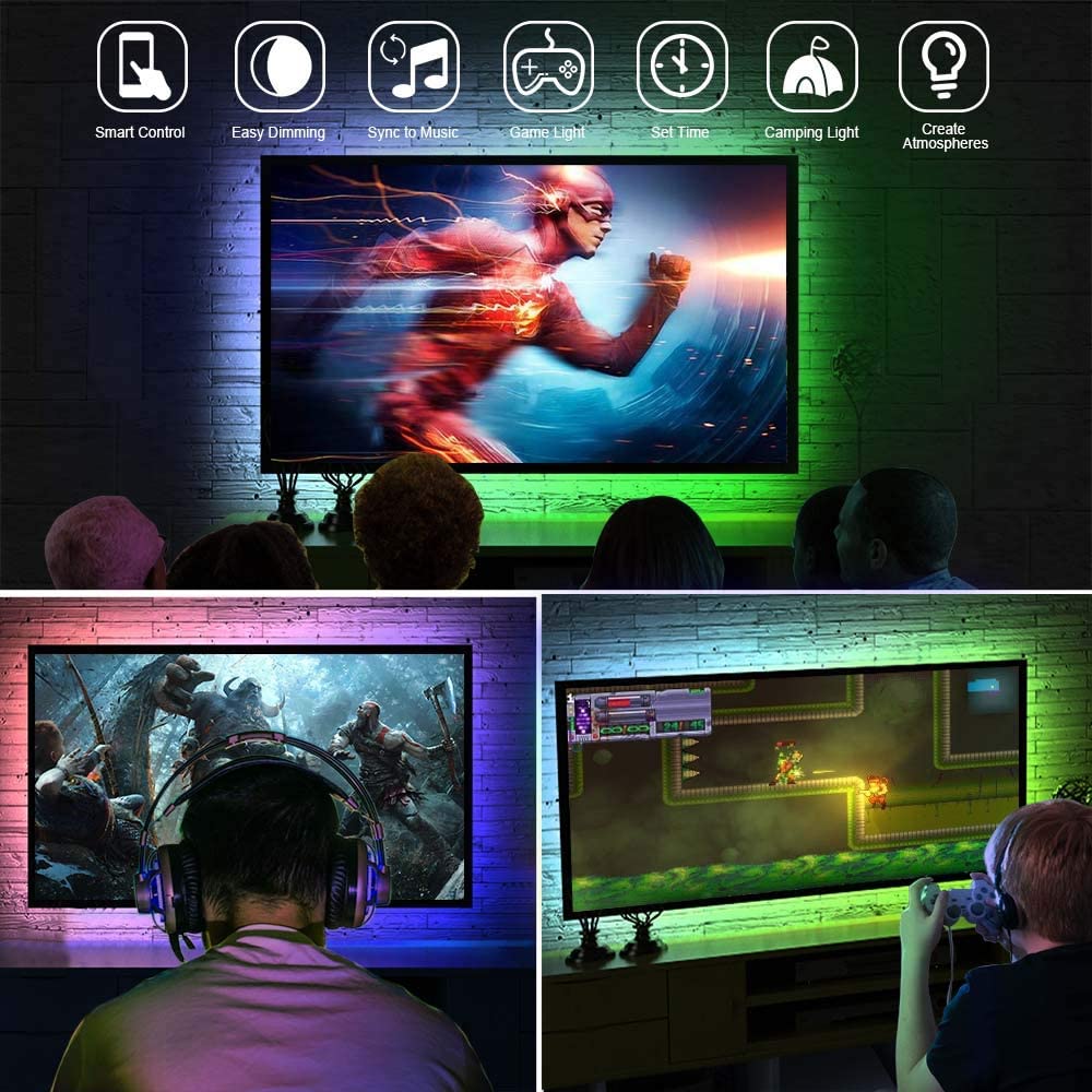 smart led strip tv rétroéclairage 5m rgb android/ios