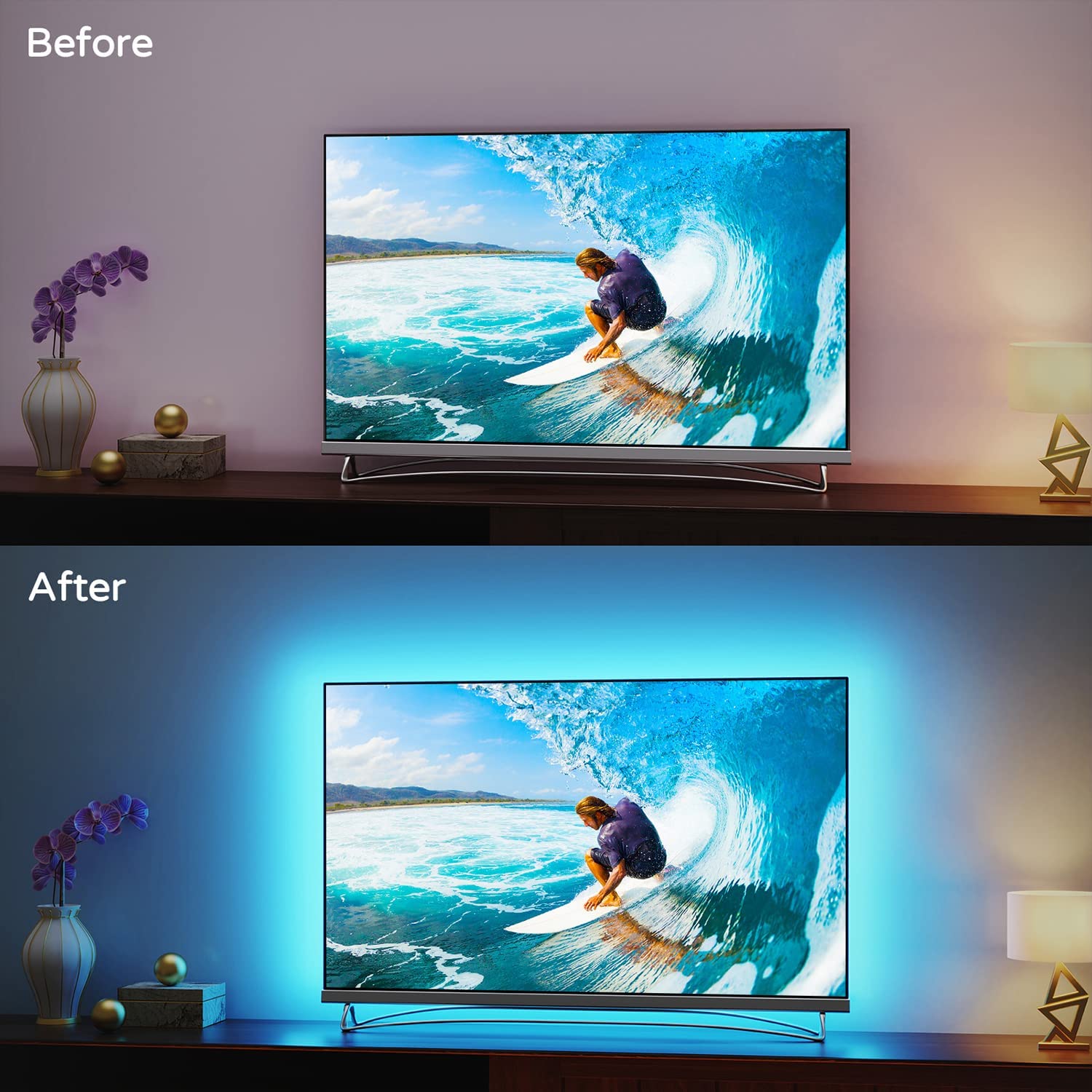 smart led strip tv rétroéclairage 5m rgb android/ios