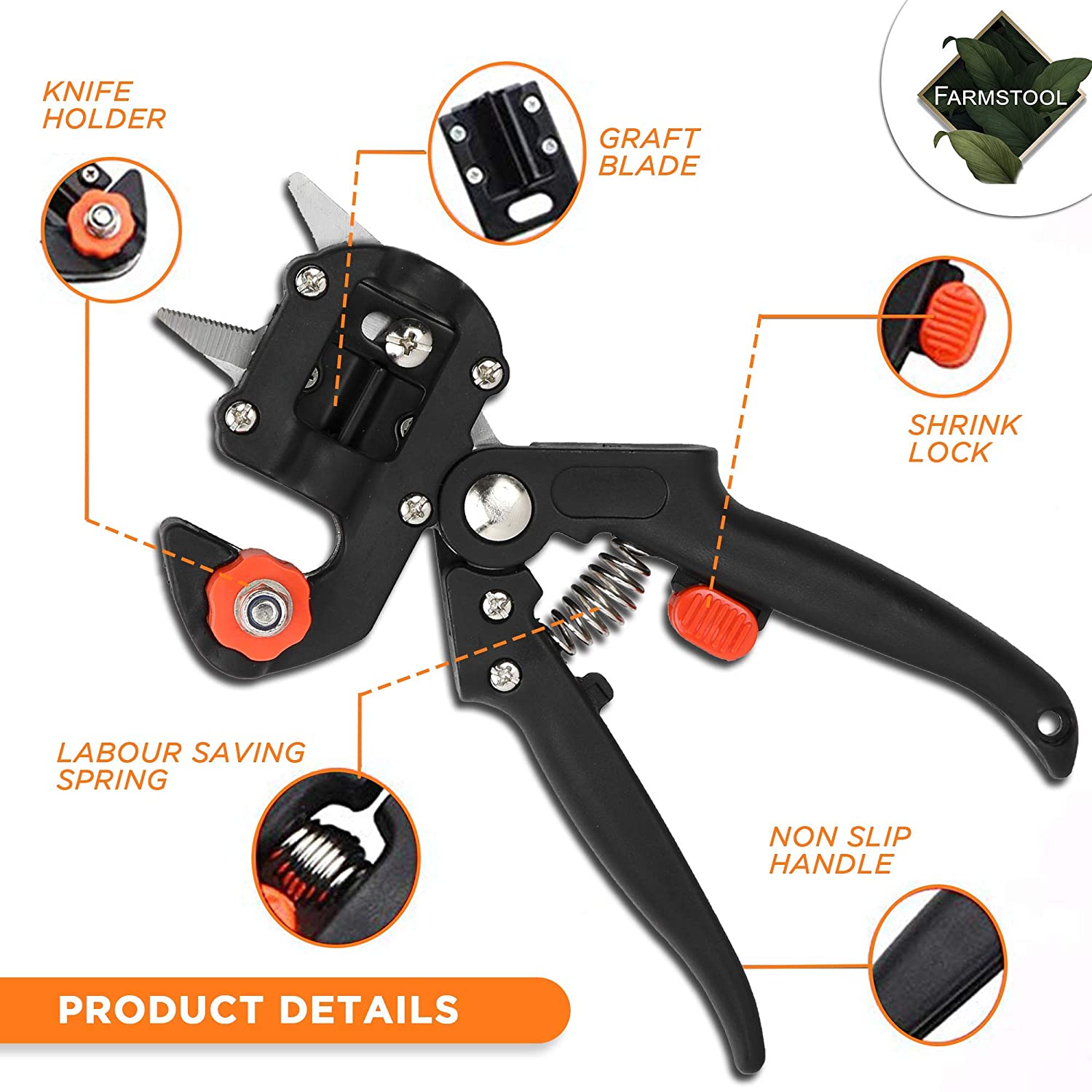 Ciseau de jardin à deux lames pour greffer des arbres - الصورة 4