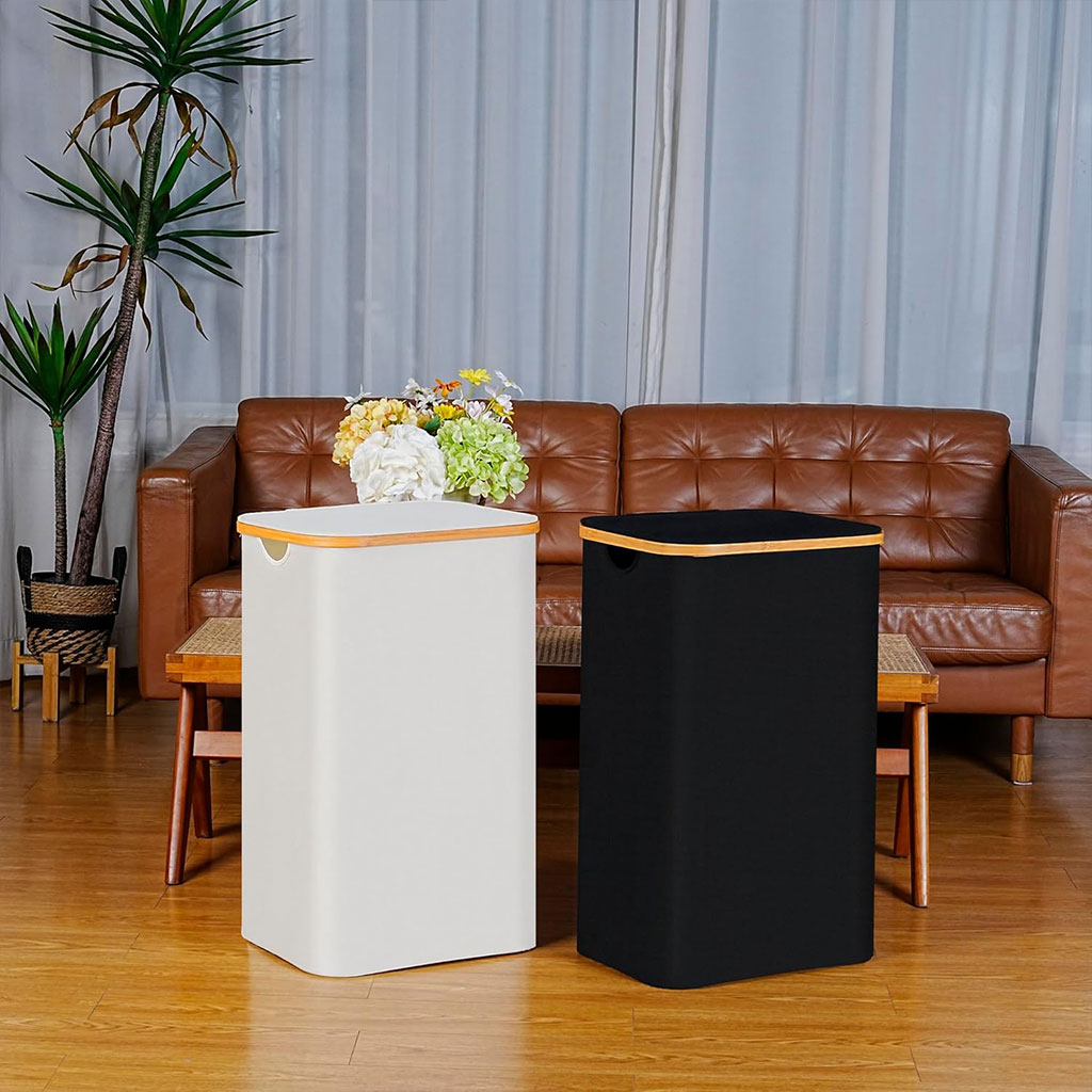 panier à linge pliable de haute qualité 70l avec couvercle – سلة أغراض منزلية