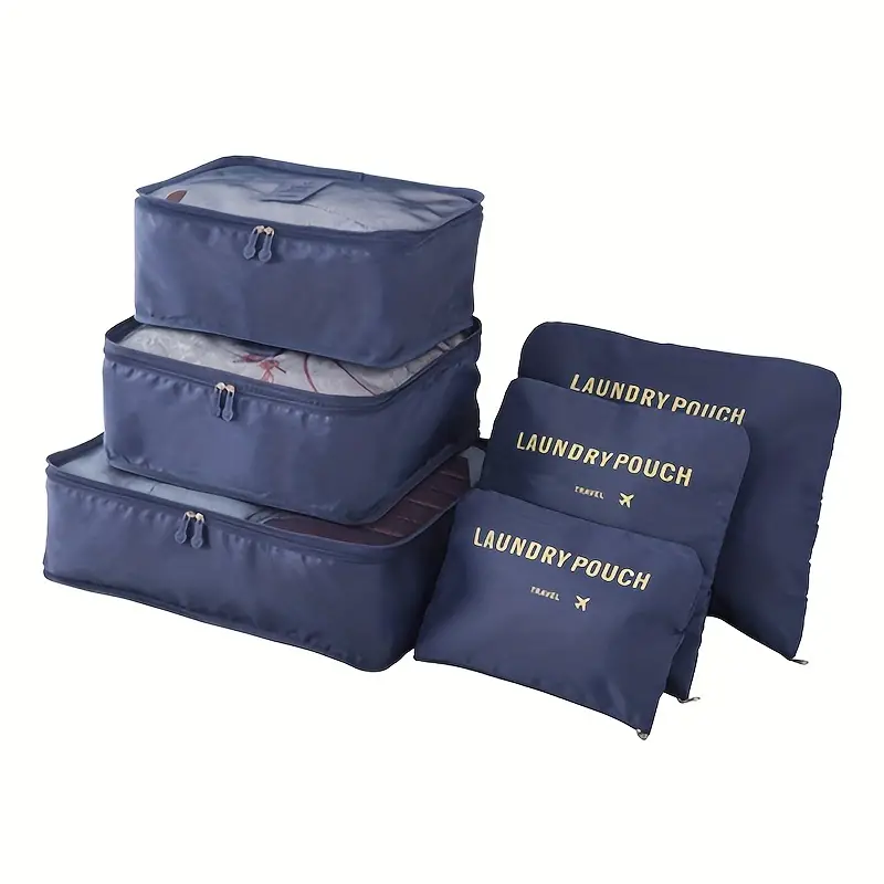 مجموعة من 6 أكياس تخزين مكعبة الشكل لأكياس غسيل - الصورة 8