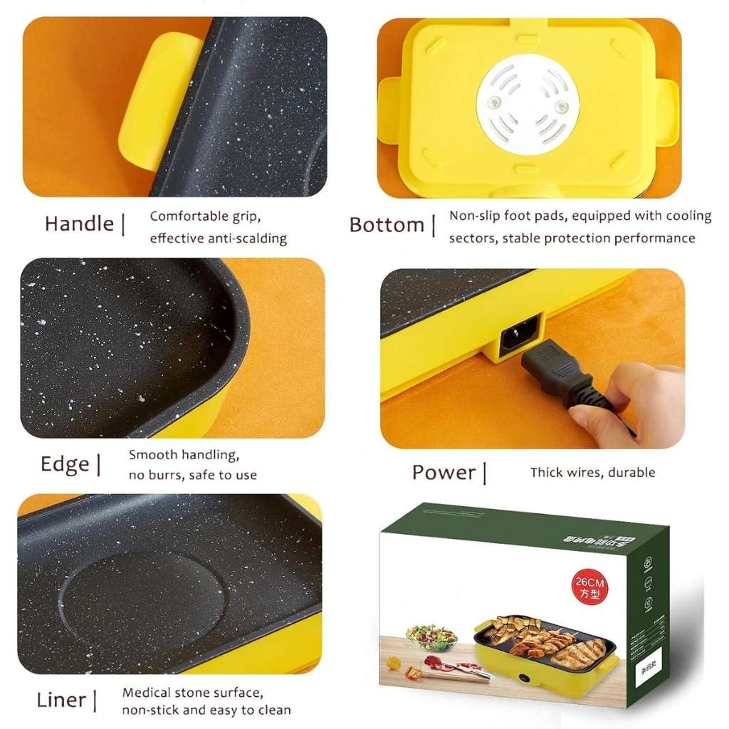 Gril Électrique Antiadhésif d’Intérieur – شواية كهربائية مضادة للالتصاق للاستخدام الداخلي - الصورة 5
