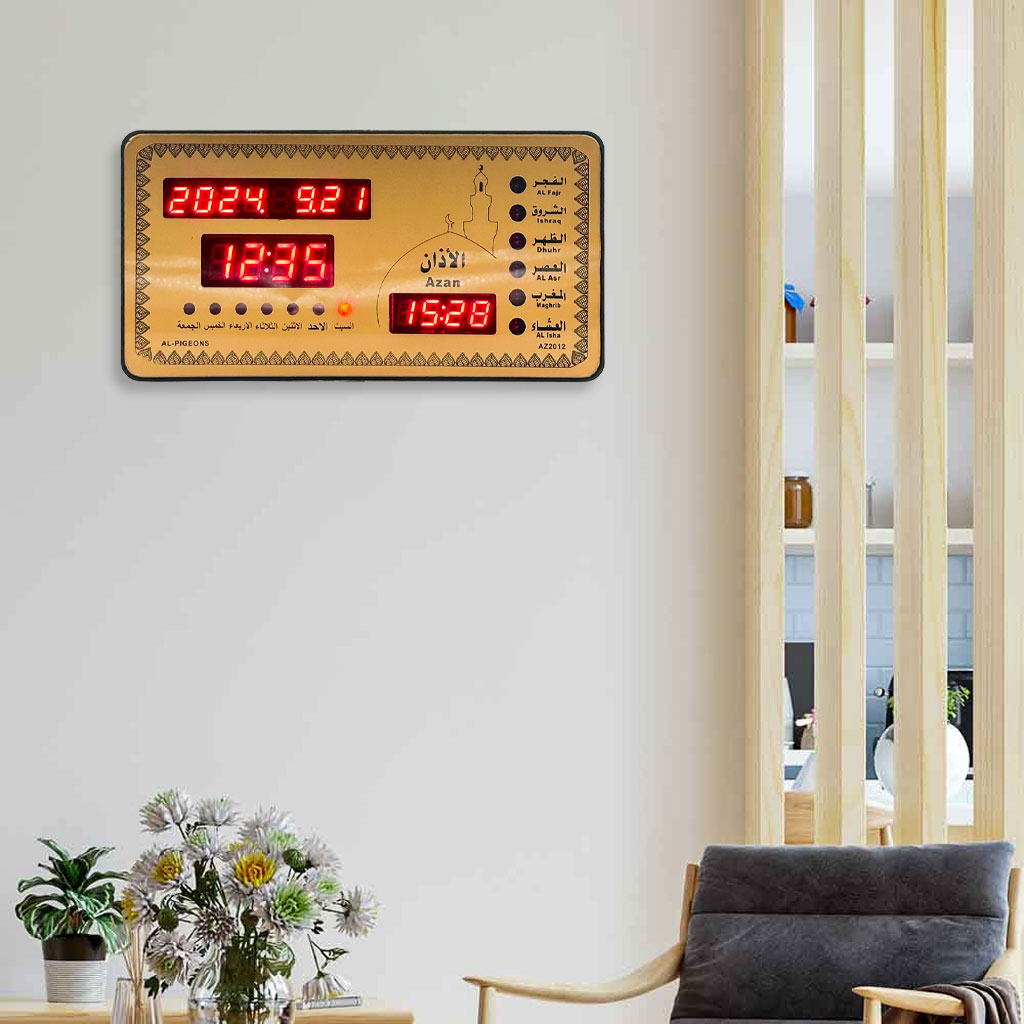 horloge islamic digitale led avec heures de prière az2012 – ساعة رقمية إلكترونية لمواقيت الصلاة