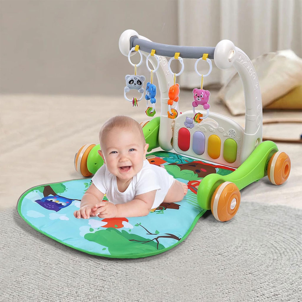 Tapis de marche 2 en 1 pour enfants avec jouets pour bébés – بساط ألعاب ومشاية للأطفال - الصورة 4