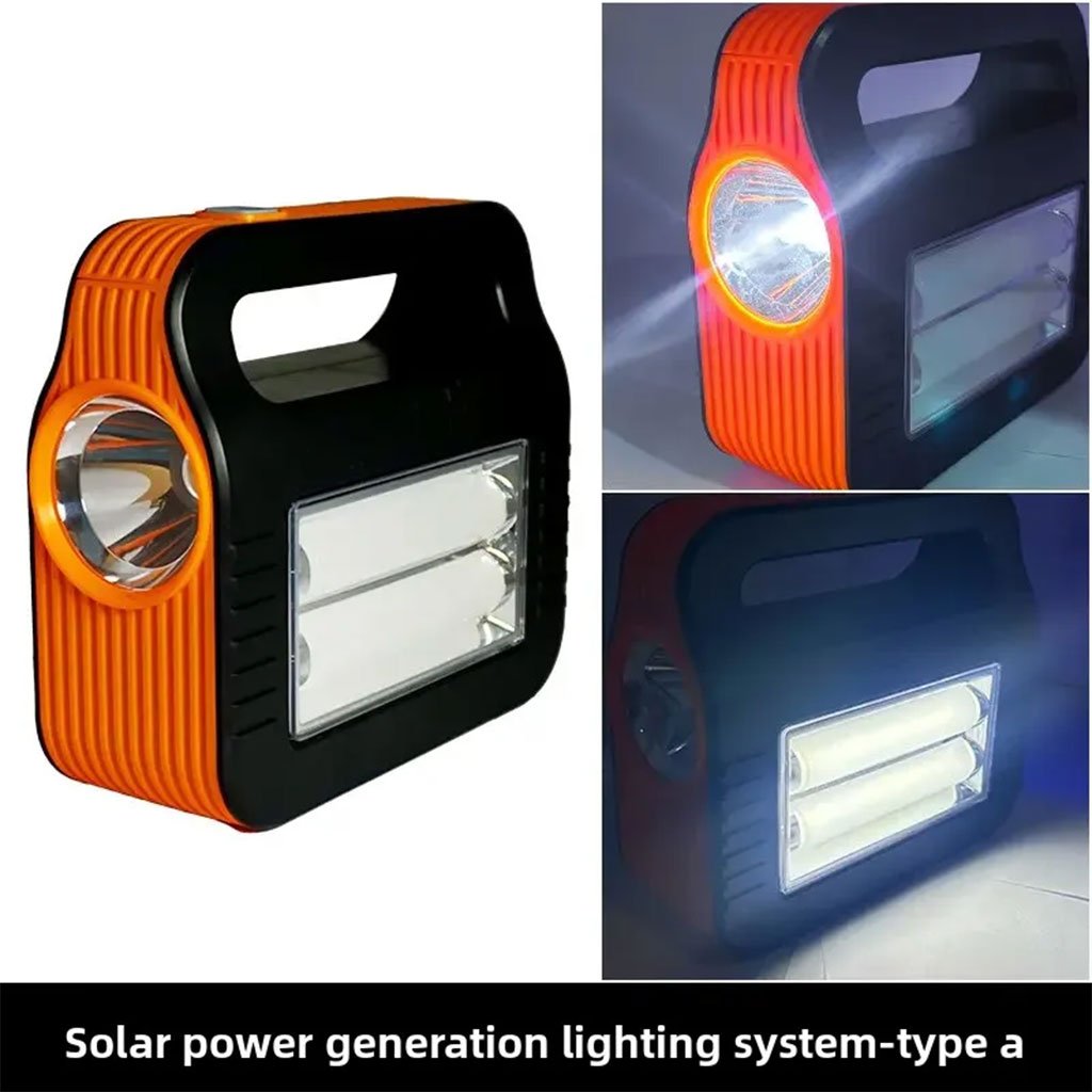 طقم لوحة شمسية محمولة مع مصباح قابل لإعادة الشحن - الصورة 7