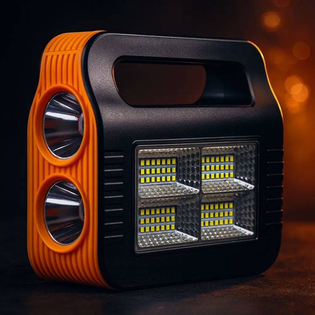 طقم لوحة شمسية محمولة مع مصباح قابل لإعادة الشحن - الصورة 4