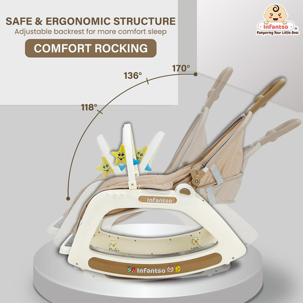 Chaise à bascule portable pour enfants avec poignée parentale inclinaison multi-positions – كرسي أطفال بعدة وضعيات للجلوس - الصورة 4