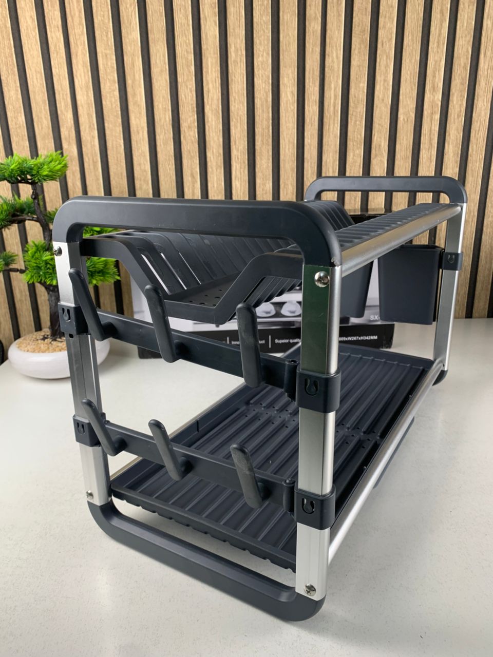 Egouttoir à Vaisselle en Aluminium de Haute Qualité 2 étages SX-842 – منظم أواني الغسيل - الصورة 2