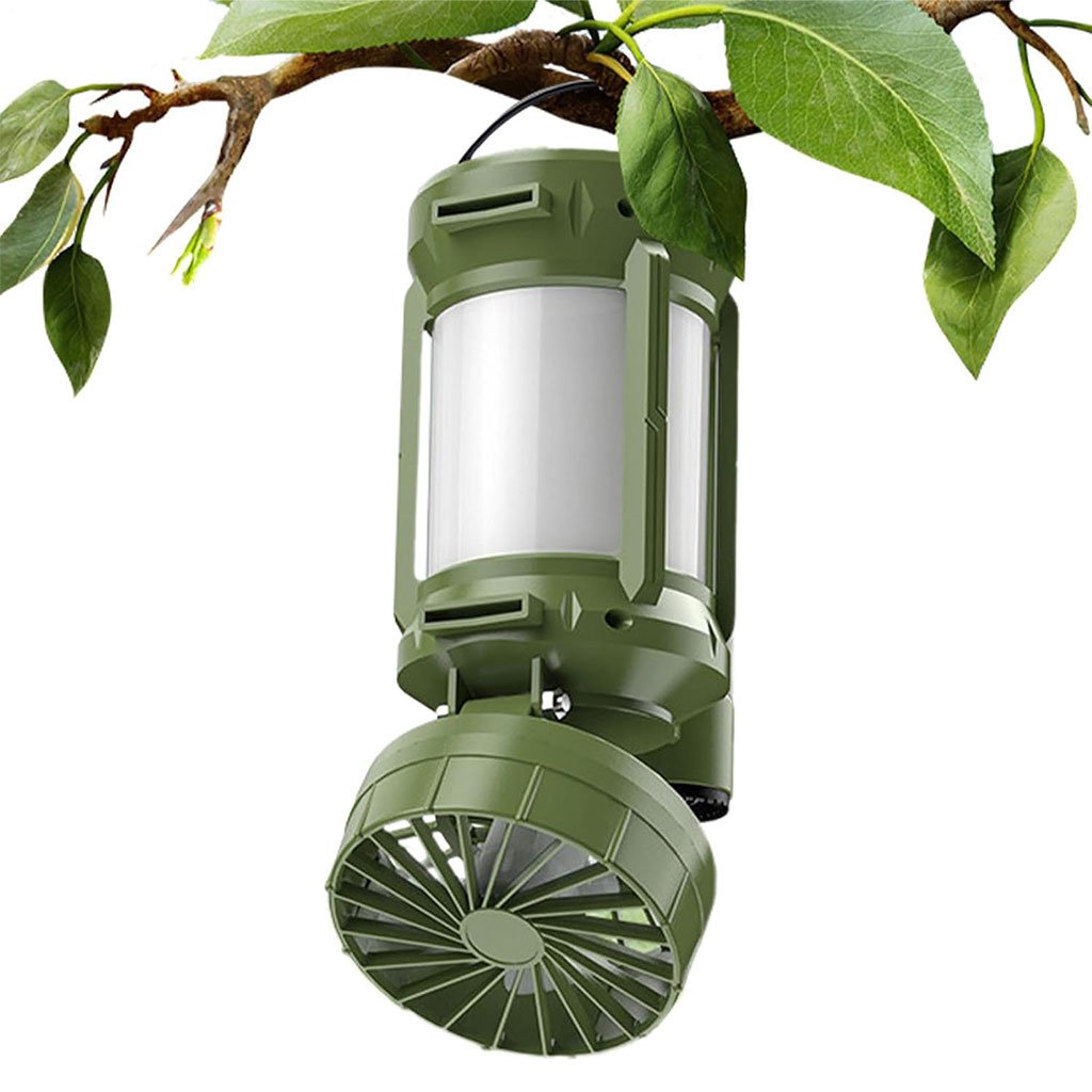 مصباح تخييم قابل لإعادة الشحن مع مروحة و4 أوضاع - الصورة 2