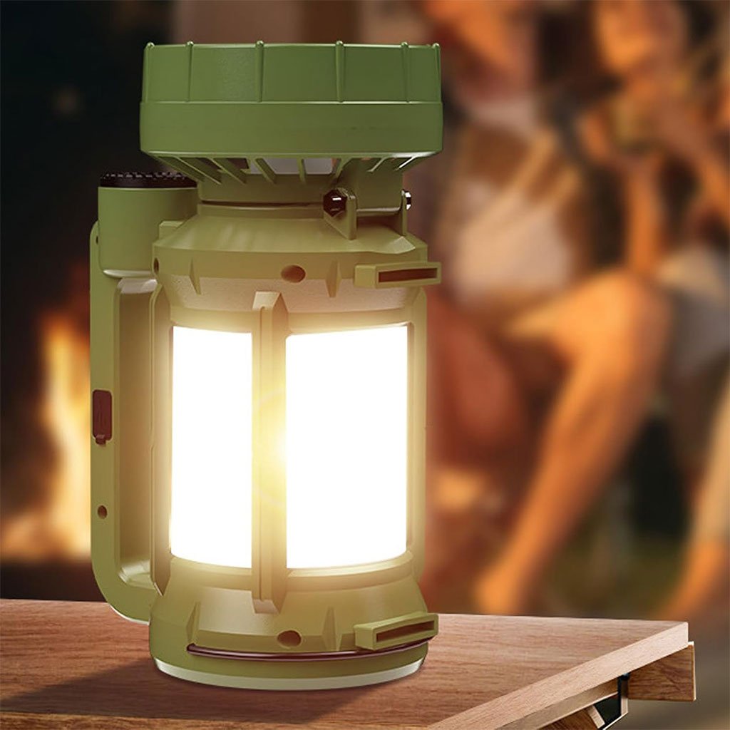 مصباح تخييم قابل لإعادة الشحن مع مروحة و4 أوضاع - الصورة 4