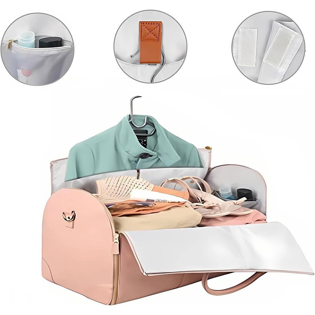 حقيبة سفر عصرية مصنوعة من جلد البولي يوريثان - الصورة 4