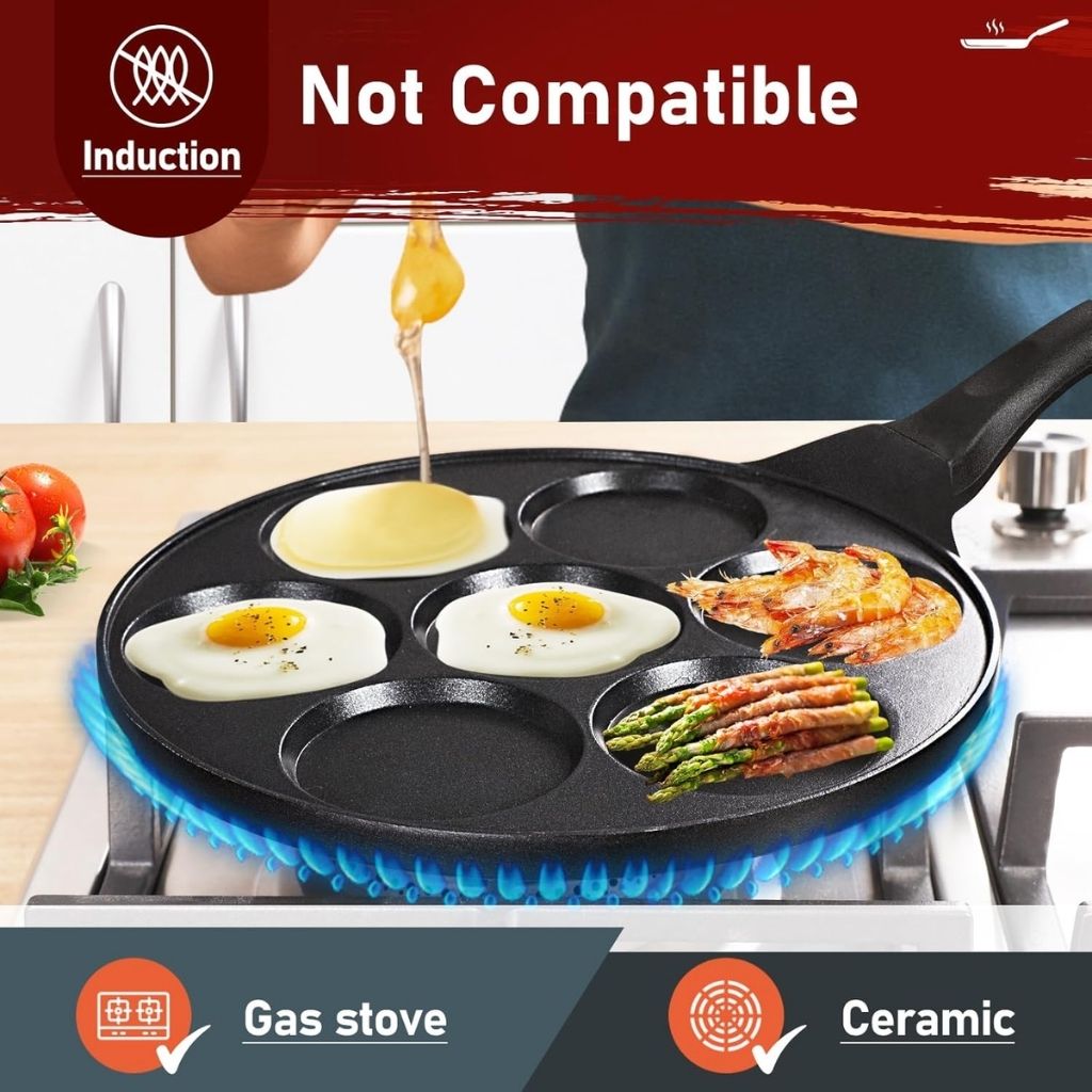 Poêle Antiadhésive 7 Moules – مقلاة غير لاصقة بسبعة قوالب - الصورة 6