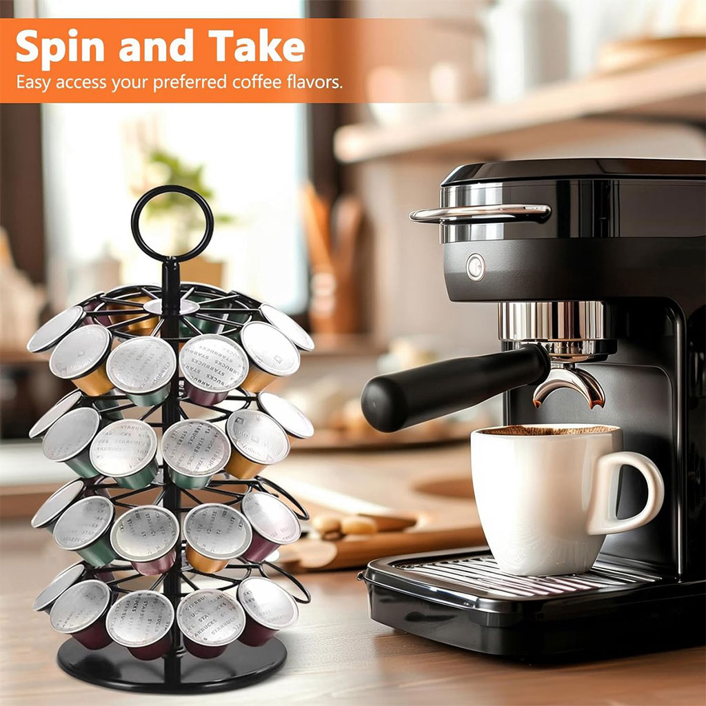 Support Présentoir de Capsules 40 PCS Rotatif 360 Degrés – حامل كبسولات القهوة - الصورة 4