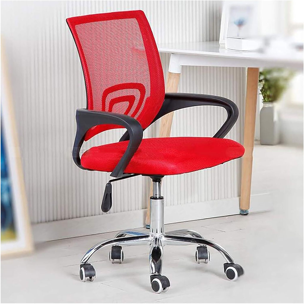 Chaise de Bureau Ergonomique avec Support Lombaire Rouge – كرسي مكتب مريح مع دعامة للظهر - الصورة 3