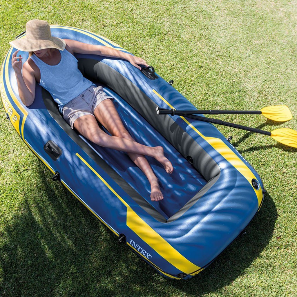 قارب إنتكس تشالنجر 2 قابل للنفخ مع مجدافين ومضخة - الصورة 4