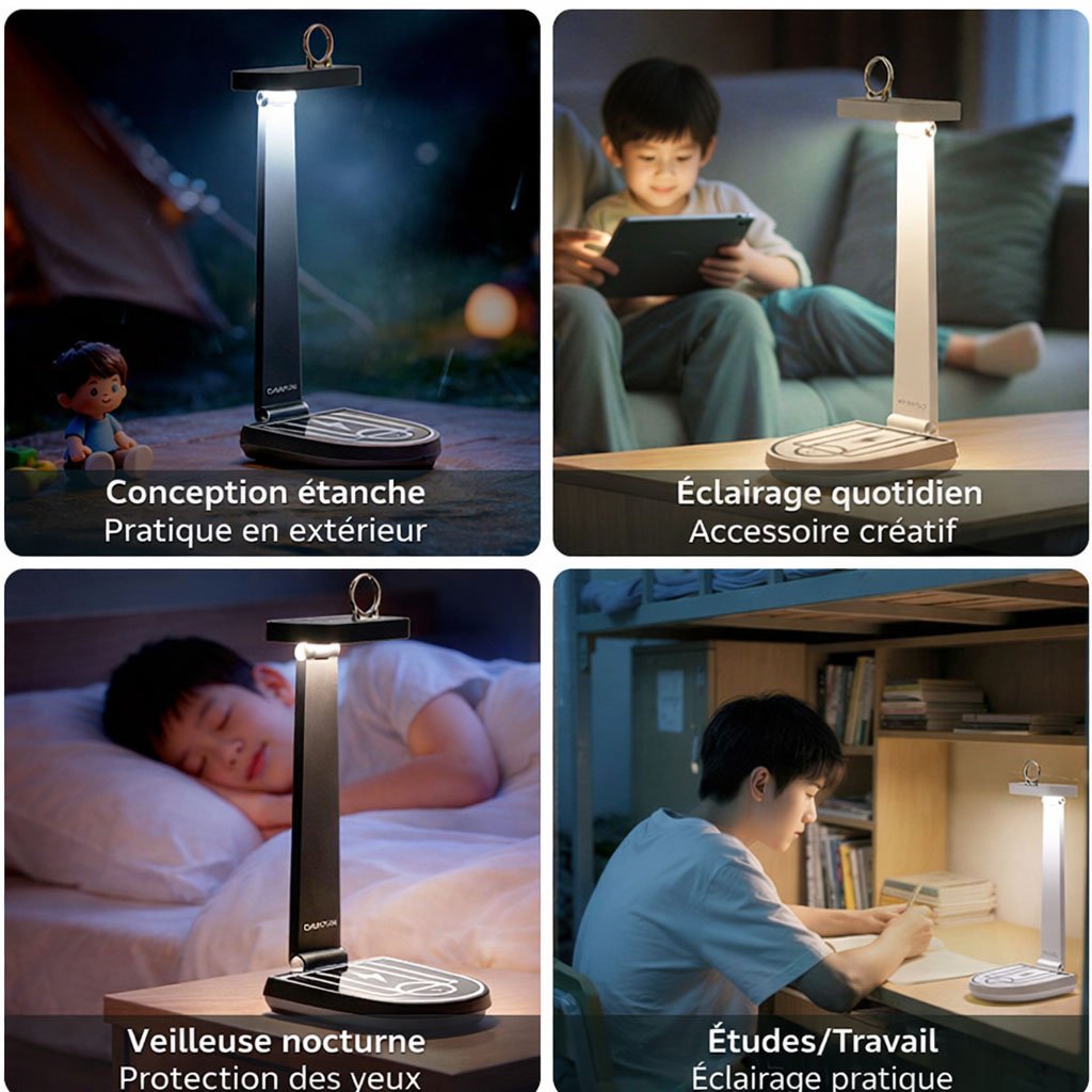 مصباح مكتبي لاسلكي بقوة 15 واط وشاحن للهاتف المحمول - الصورة 3