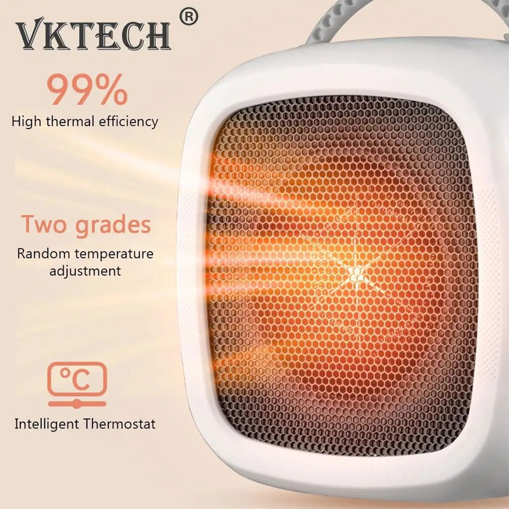 سخان مروحة سيراميك بقدرة 500 واط مزود بمنظم حرارة - الصورة 6