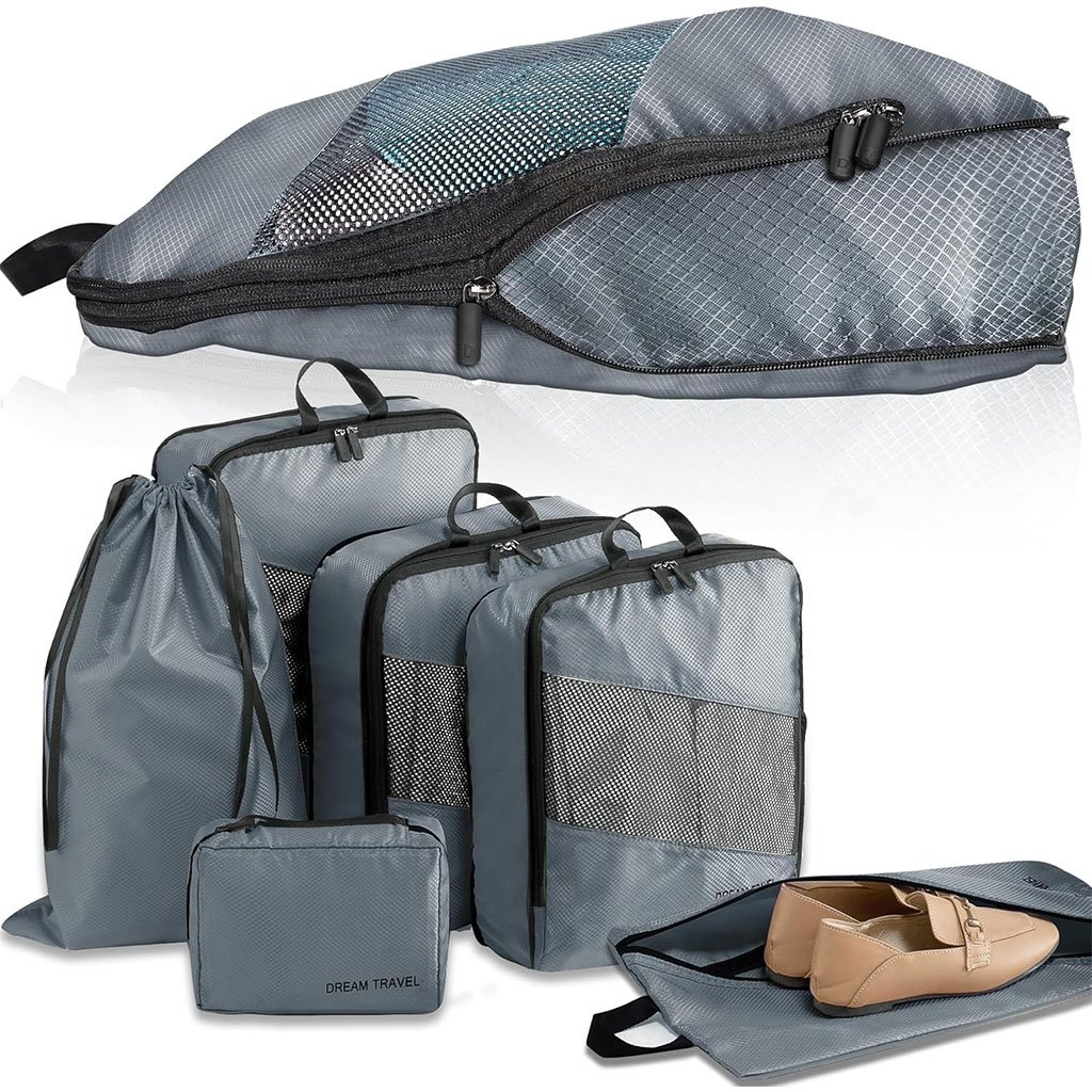 مجموعة من 6 حقائب سفر قابلة للتوسيع والضغط للحقائب - الصورة 3