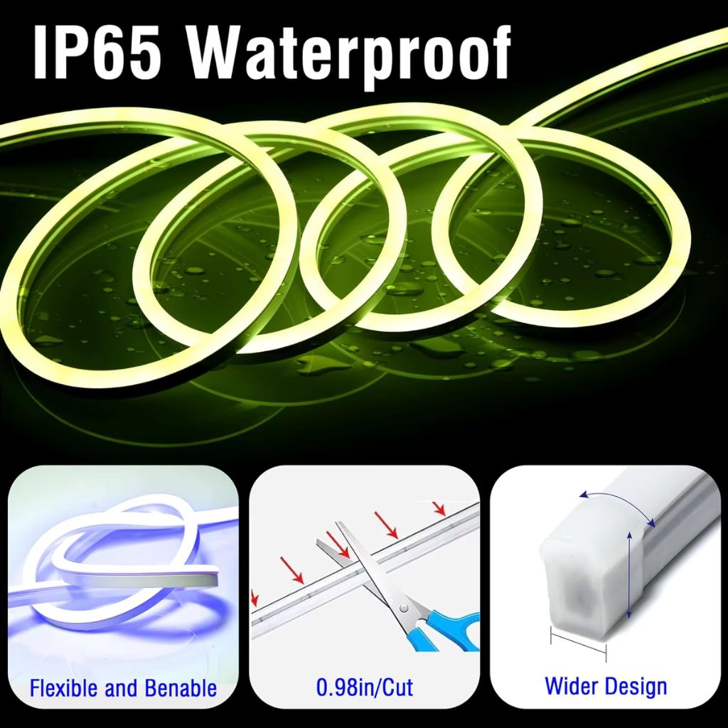 bande led néon flexible rgb 5m avec bluetooth et usb – شريط إضاءة نيون مرن بطول 5 أمتار مع بلوتوث