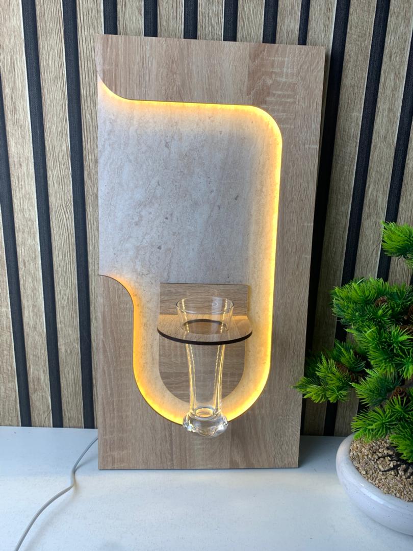 Panneau Mural Décoratif avec Éclairage LED Design Moderne en Bois V3 - الصورة 3