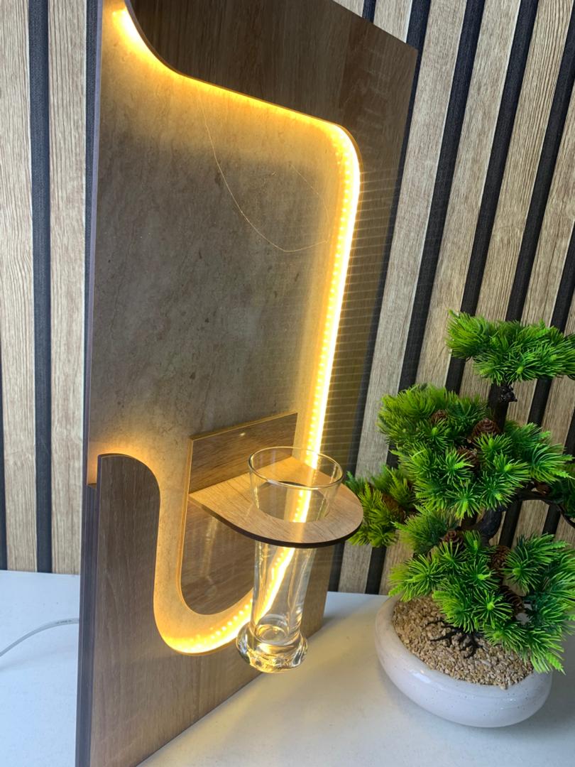 Panneau Mural Décoratif avec Éclairage LED Design Moderne en Bois V3 - الصورة 2